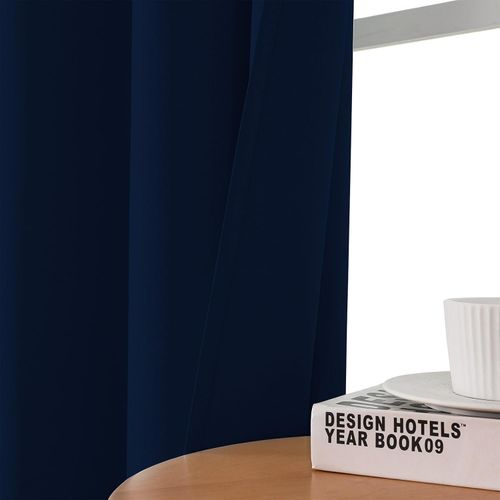 2PCS Blackout Curtains Eyelet Ring Top Thick Thermal Ready Made Pair + Tie Backs — image 3