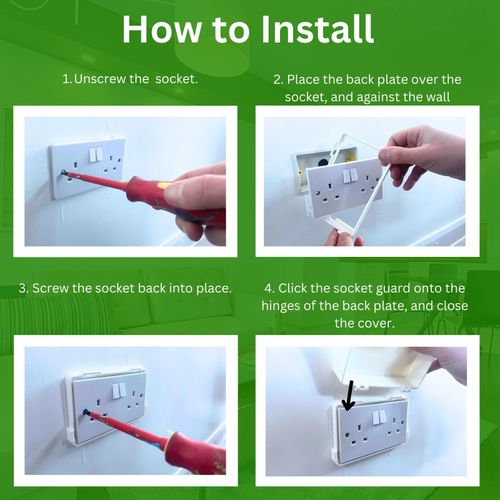 Socket Protector Cover (2 Pack) Double Gang Socket Cover Prevents Tampering — image 2
