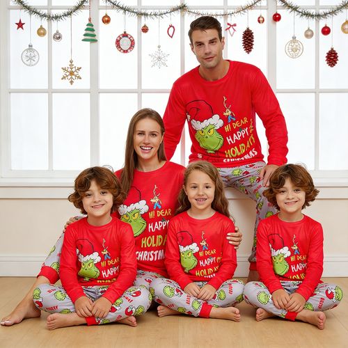 Christmas Family Matching Pyjamas Adults Kids Funny Grinch Nightwear Pajamas Pjs — image 1