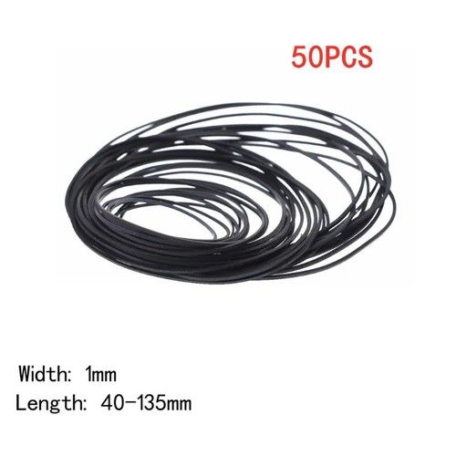 100pcs 40-135mm Mixed Rubber Drive Belts for Cassette Tape Deck CD DVD Player