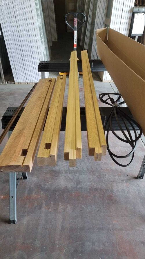 external door frame 32" door + cill, waterbar & weatherseal hardwood reversible — image 3