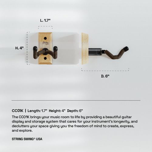 String Swing CC01K - Guitar Hanger and Guitar Wall Mount Bracket Holder for A... — image 6