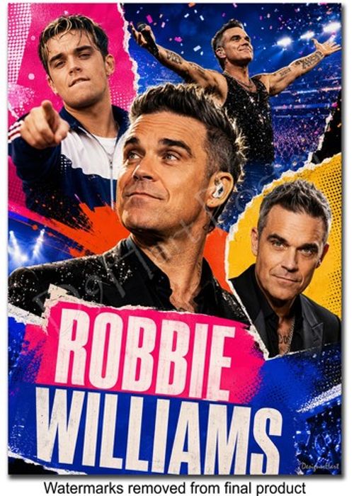 Robbie Williams Poster / Wall Art. A4, A3. Robbie Through The Years