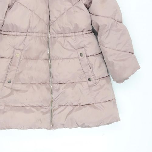 NEXT Girls Puffer Jacket Coat Size 10 Years Pink Mid-Length Long Sleeve Casual — image 12