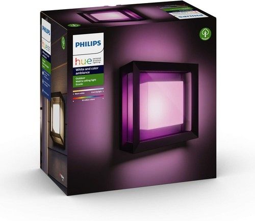 Philips Hue Econic Outdoor Smart Wall Ceiling Light White Colour Ambiance Black