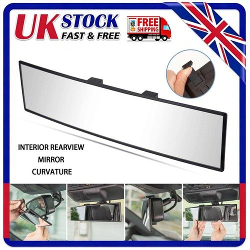 Interior Rear View Mirror 11'' Anti-glare Car Panoramic Convex Wide Angle Glass.
