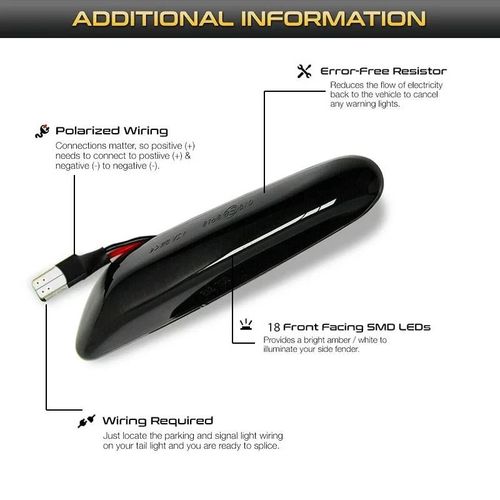 2X Dynamic LED Side Indicator Signal Marker Lights BMW E90 E91 E92 E60 E82 E46 — image 9