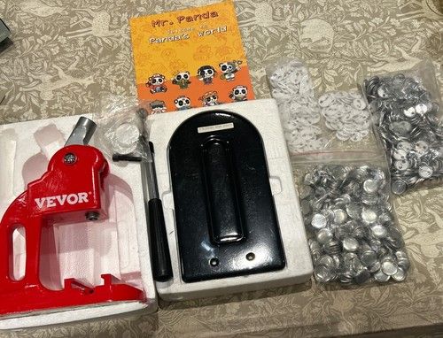 75mm Button Badge Maker Press Machine Red Metal 500+ Badges Spares/Repairs VEVOR