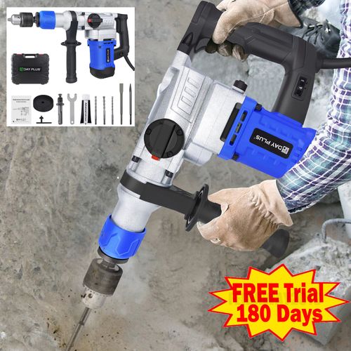 Electric Demolition Rotary Jack Hammer Drill Concrete Breaker W/Case Heavy Duty  — image 1