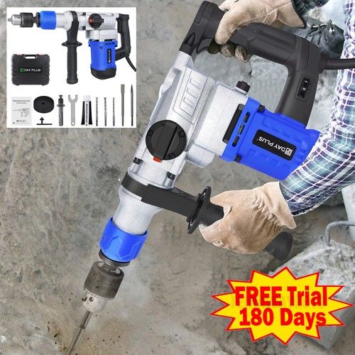 Electric Demolition Rotary Jack Hammer Drill Concrete Breaker W/Case Heavy Duty 