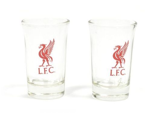 Liverpool Two Pack Word Mark Shot Glasses Official Football Shot Glass Gift Set — image 1