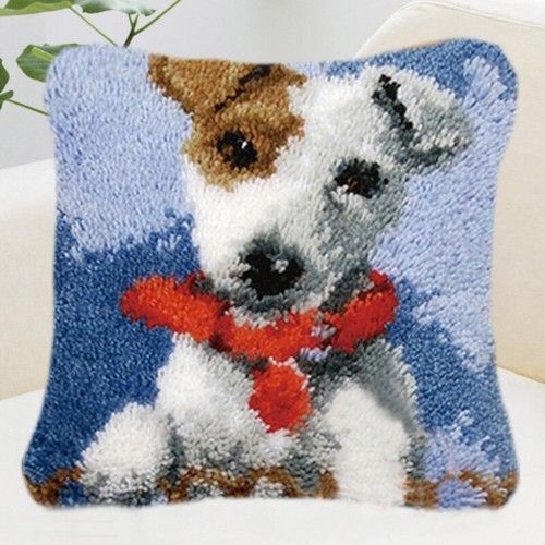 Latch Hook Kit with Basic Tools Pillowcase Cushion Cover Making Embroidery Kit