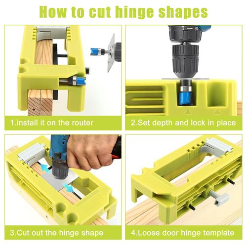 Door Hinge Routing Jig Stable Easy Installation Hinge Router Template Adjustable — image 9