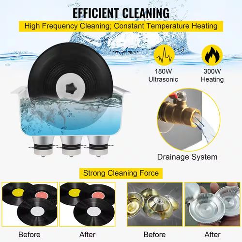 110V/220V 180W Ultrasonic Vinyl Record Cleaner Deep Washing Machine Album Disc — image 5