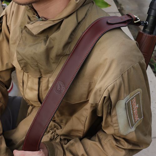 TOURBON Hunting Rifle Sling Gun Leather Carry Shoulder Strap Adjustable Brown UK — image 21