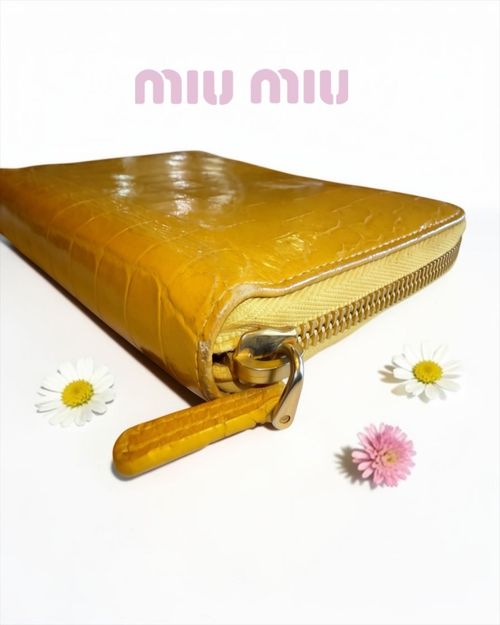 Vintage Miu Miu Yellow Croc Agenda Cover w/ Box & Tissue — image 5