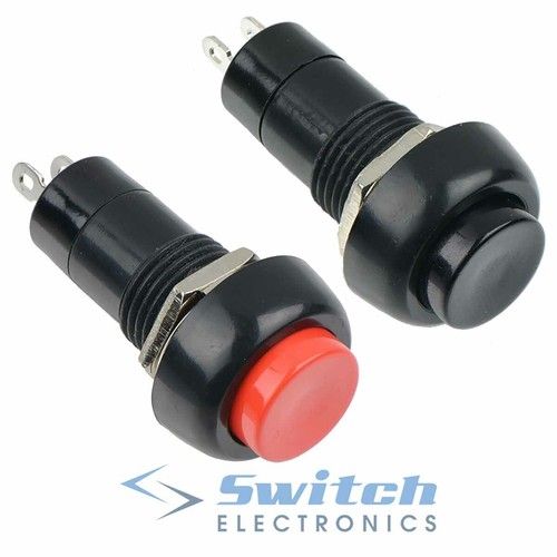 Red or Black Momentary Round Push Button Switch SPST Car Dash 12V
