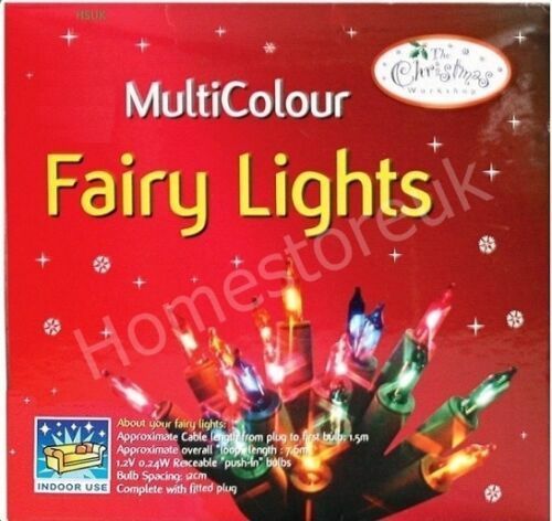 CLEAR / MULTI COLOUR XMAS FAIRY LIGHTS BULBS CHRISTMAS DECORATION TREE PARTY