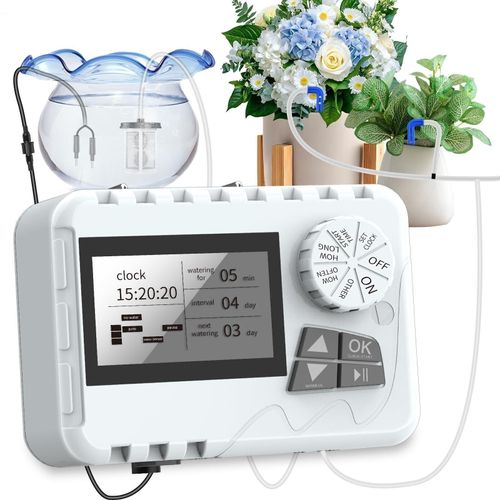 Automatic Drip Irrigation Plant Watering System Kit with Timer Garden Greenhouse — image 1