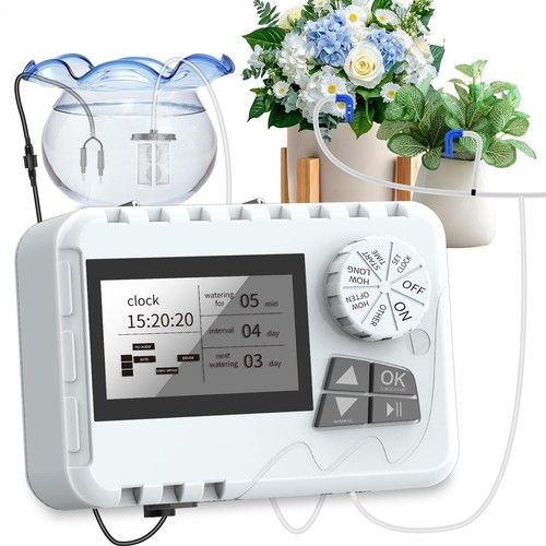 Automatic Drip Irrigation Plant Watering System Kit with Timer Garden Greenhouse