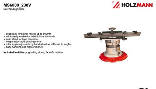 Holzmann Universal Grinder for Planer Knives & Drill Bits MS6000 230V — image 6