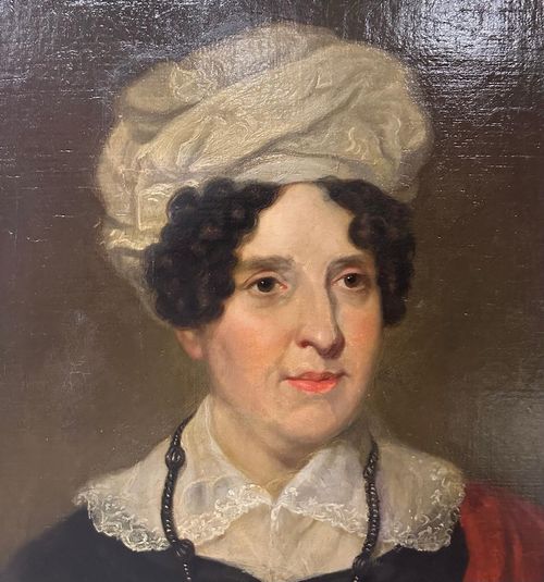 19th Century English School Portrait of a Lady White Headdress Oil Painting — image 4