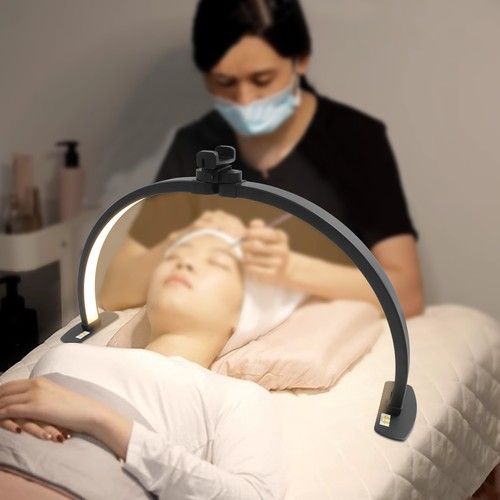 LED Eyelash Light, Half Moon Light for Nail Desk 38W Tabletop Dimmable Lamp