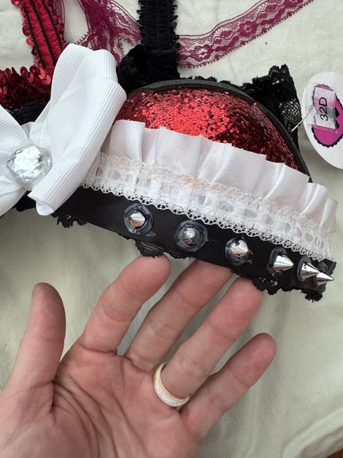 Rhinestone Vicky Ross bikini set with free Vinyl Dolls Harley Quinn costume set  — image 16