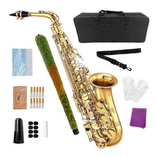 Alto Saxophone Eb Complete Beginner Saxophone Kit with Case & Accessories Black
