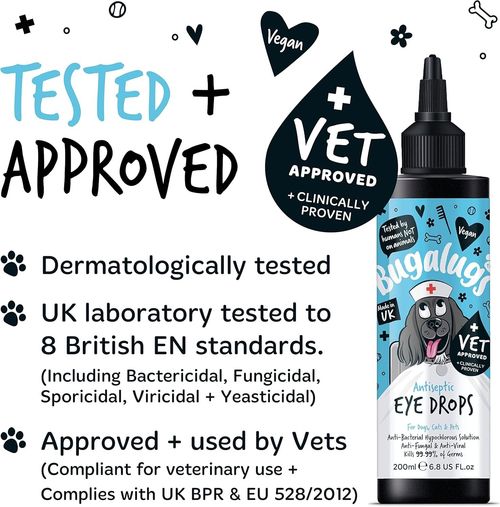 BUGALUGS Dog Eye Drops for infection 200ml, Antiseptic eye drops for dogs, puppy — image 6
