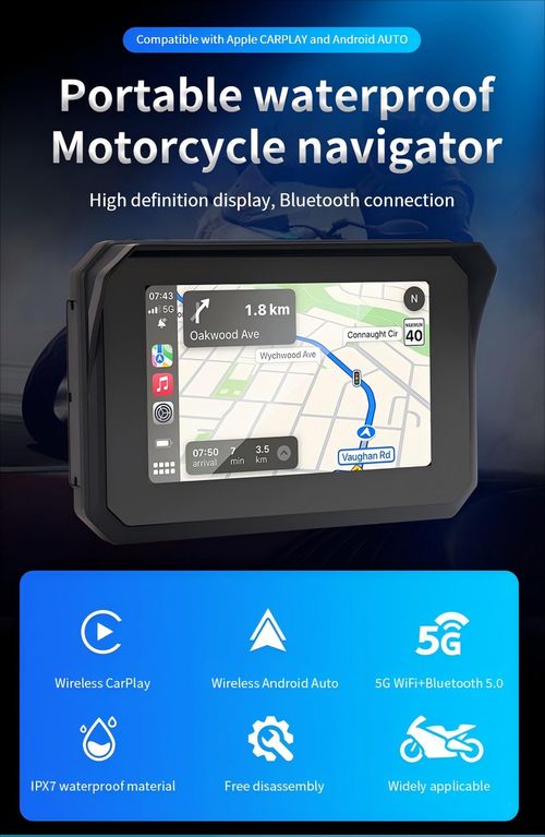 5" GPS Navigation Sat Nav,Motorcycle carplay Dual Bluetooth capability,waterprof — image 8