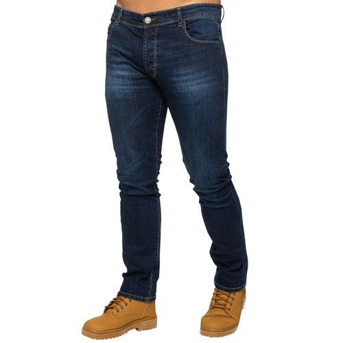 Enzo Slim Fit Jeans Mens Skinny Leg Stretch Denim Trousers Cotton Pants UK Sizes