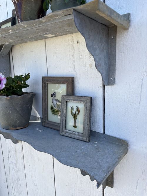 Vintage Metal Shelf With Scalloped Edge  — image 14