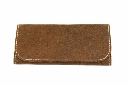 Soft Genuine Smoke Tobacco Pocket Pouch Case Real Vintage Tan Leather New
