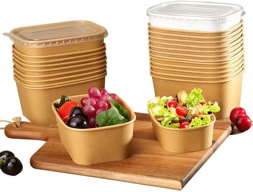 Rectangular Kraft Paper Disposable Food Container and Lids, Takeaway Box — image 4