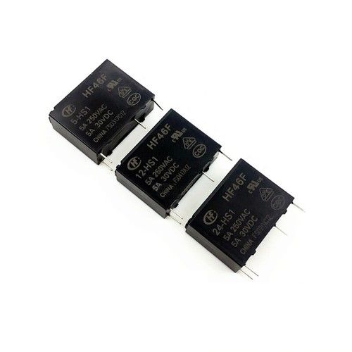 HF46F- 005 012 024-HS1 Mini Power Relay 5V/12V/24V DC 5V 12V 24V 5A 4-Pin Hongfa