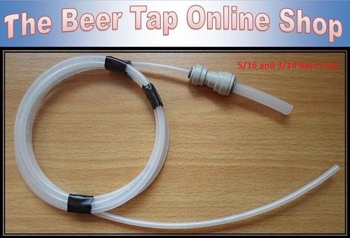 3/16" Beer Line & 5/16" Pipe for Beer Taps & Keg Couplers & Ball Lock Disconnect