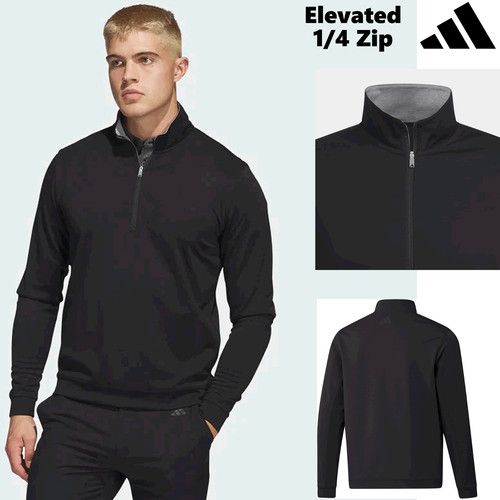 ADIDAS GOLF JUMPER GOLF 1/4 ZIP NECK ELEVATE SWEATER MENS GOLF PULLOVER *SALE*