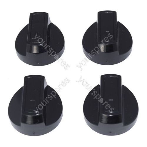 4 X Fully Universal Cooker Oven Hob Black Control Knobs With Adaptors — image 3