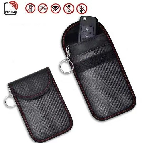 RFID BLOCKING CAGE 2X CAR KEY SIGNAL BLOCKER FARADAY POUCH CASE FOB KEYLESS ✅