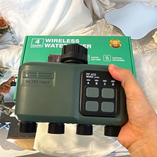 RF-433 Wireless 4 Outlet/4 Zone Tap/Hose Water Timer Push Button Grey — image 1