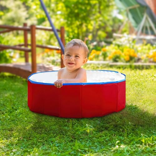 Dog Pool Pet Bath Tub With Drain Valve Swimming Pool Foldable Portable Durable — image 10