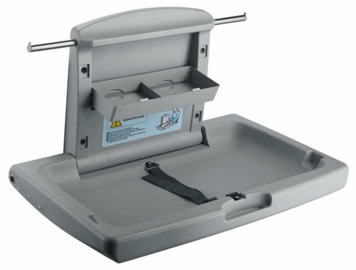 Stain Resistant GREY Wall Mounted Fold Down Baby Changer Changing Unit Station — image 1