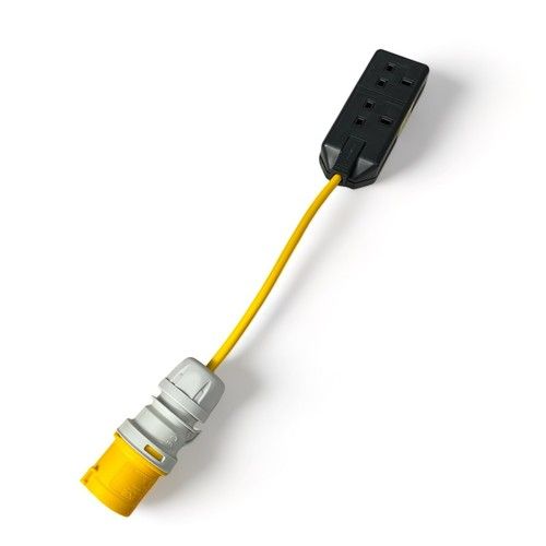 Marten® 110V 16 AMP Plug to 2 Gang 13 AMP Socket PAT Testing Adapter