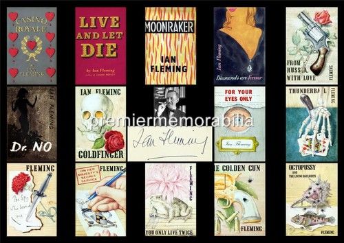 JAMES BOND SPY NOVELS AUTHOR IAN FLEMING SIGNED PRE-PRINT EXCLUSIVE A4 PRINT