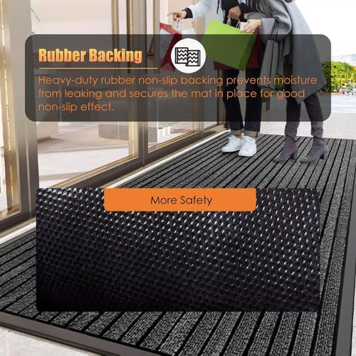 Non Slip Rubber Door Mat Heavy Duty Washable Rug Indoor Outdoor Welcome Door Mat — image 4