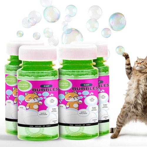 Cat & Kitten Interactive Indoor Outdoor Natural Catnip Oil  Portable Bubbles toy