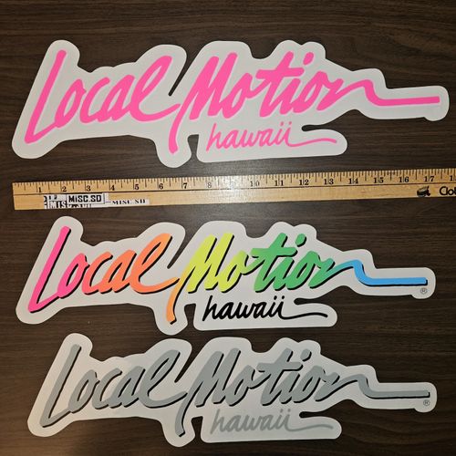VTG Local Motion Hawaii Sticker Neon Fade, Pink, Gray 5"x18" 80s 90s Sticker Lot — image 1