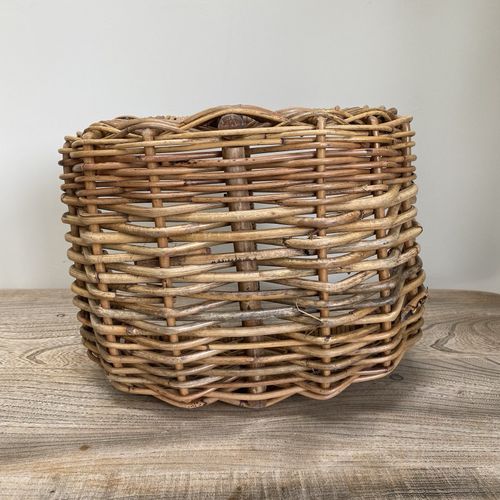 Rattan Wicker Woven Basket With Handle Rustic Farmhouse Storage Basket — image 17