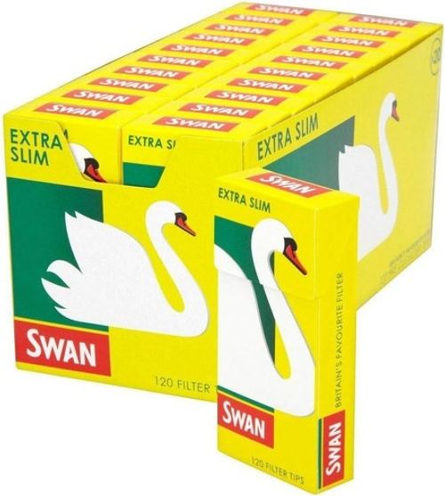 Swan Extra Slim Filter Tips  Smoking Cigarette Full Box 20 X 120 Pack
